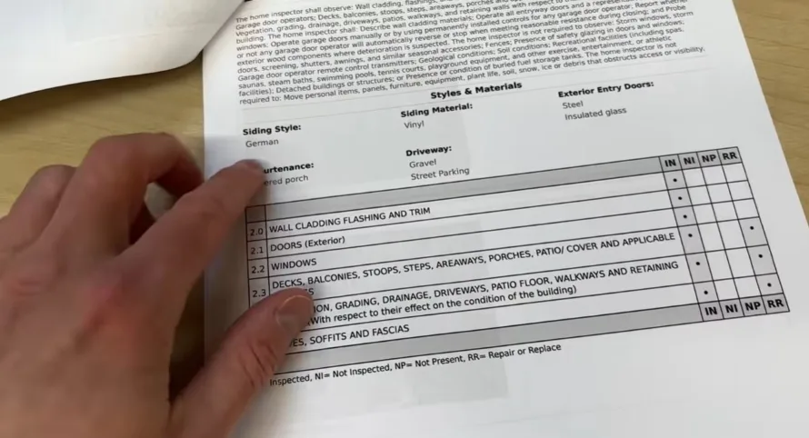 Home inspection report for property in Burlington KY
